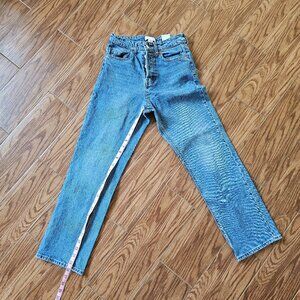 H&M Straight Leg Jeans | Size 4 Medium Wash Button Fly High Rise Denim